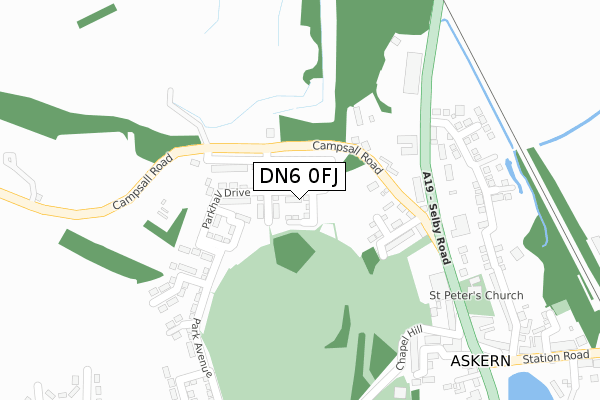 DN6 0FJ map - large scale - OS Open Zoomstack (Ordnance Survey)