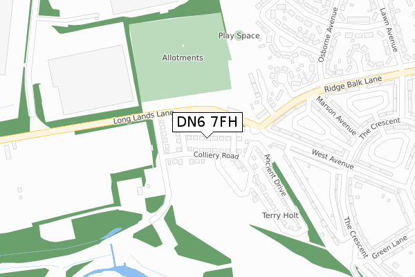 DN6 7FH map - large scale - OS Open Zoomstack (Ordnance Survey)