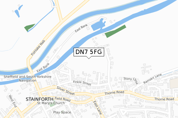 DN7 5FG map - large scale - OS Open Zoomstack (Ordnance Survey)