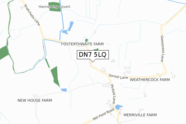 DN7 5LQ map - small scale - OS Open Zoomstack (Ordnance Survey)