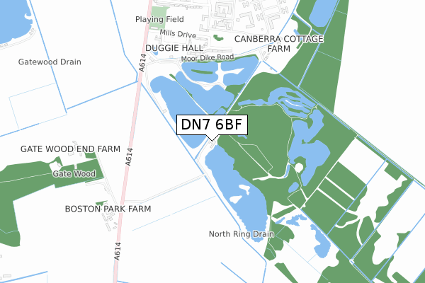 DN7 6BF map - small scale - OS Open Zoomstack (Ordnance Survey)