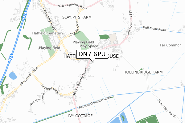 DN7 6PU map - small scale - OS Open Zoomstack (Ordnance Survey)