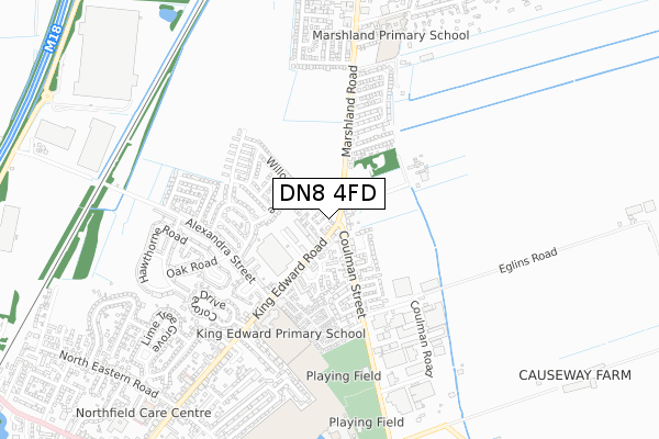 DN8 4FD map - small scale - OS Open Zoomstack (Ordnance Survey)