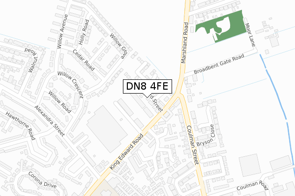 DN8 4FE map - large scale - OS Open Zoomstack (Ordnance Survey)