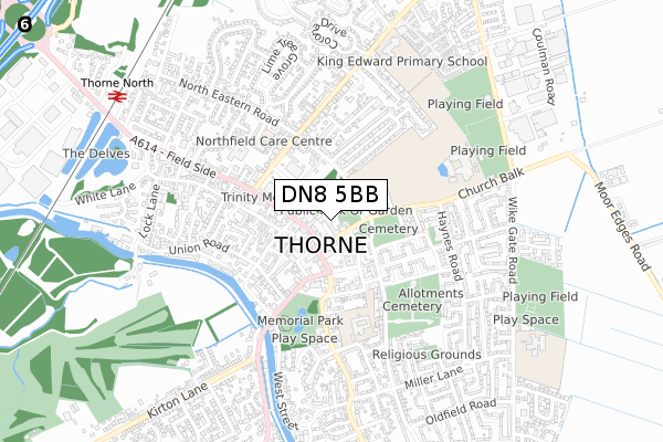 DN8 5BB map - small scale - OS Open Zoomstack (Ordnance Survey) DN8 5BB map - small scale - OS Open Zoomstack (Ordnance Survey)