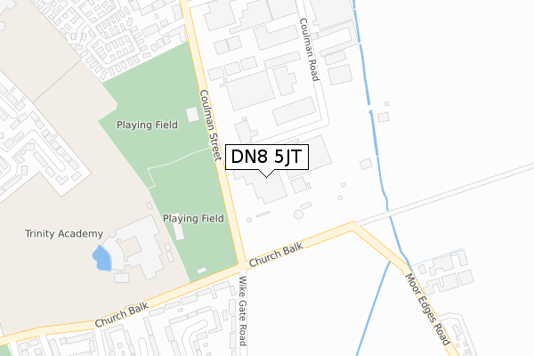 DN8 5JT map - large scale - OS Open Zoomstack (Ordnance Survey)