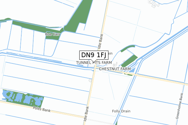 DN9 1FJ map - small scale - OS Open Zoomstack (Ordnance Survey)