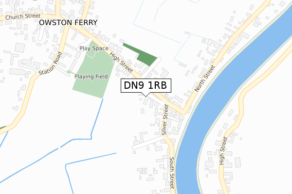 DN9 1RB map - large scale - OS Open Zoomstack (Ordnance Survey)