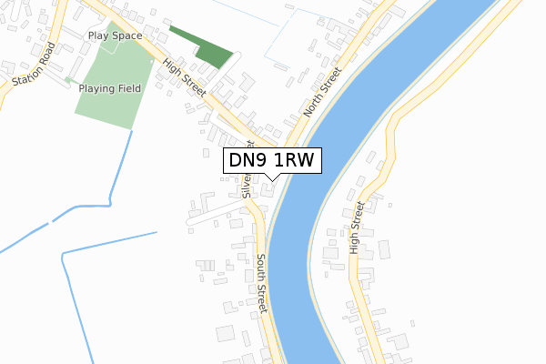 DN9 1RW map - large scale - OS Open Zoomstack (Ordnance Survey)