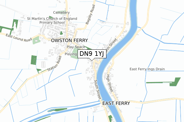 DN9 1YJ map - small scale - OS Open Zoomstack (Ordnance Survey) DN9 1YJ map - small scale - OS Open Zoomstack (Ordnance Survey)