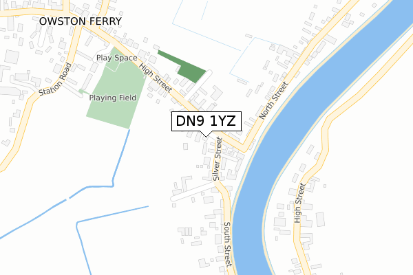 DN9 1YZ map - large scale - OS Open Zoomstack (Ordnance Survey)