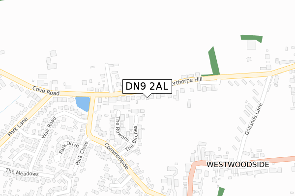 DN9 2AL map - large scale - OS Open Zoomstack (Ordnance Survey)