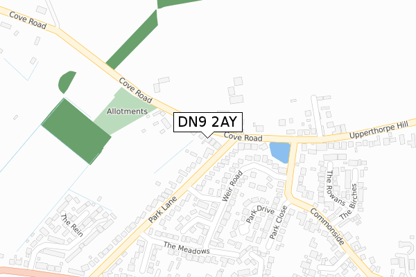 DN9 2AY map - large scale - OS Open Zoomstack (Ordnance Survey)
