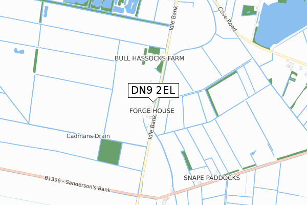 DN9 2EL map - small scale - OS Open Zoomstack (Ordnance Survey)