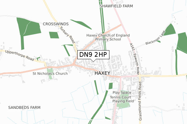 DN9 2HP map - small scale - OS Open Zoomstack (Ordnance Survey)