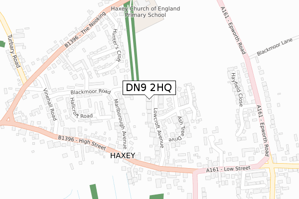 DN9 2HQ map - large scale - OS Open Zoomstack (Ordnance Survey)