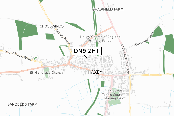 DN9 2HT map - small scale - OS Open Zoomstack (Ordnance Survey)