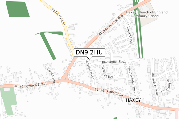 DN9 2HU map - large scale - OS Open Zoomstack (Ordnance Survey)