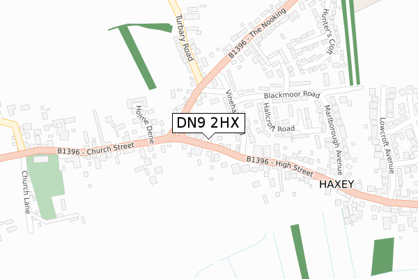 DN9 2HX map - large scale - OS Open Zoomstack (Ordnance Survey)