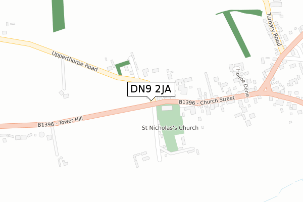 DN9 2JA map - large scale - OS Open Zoomstack (Ordnance Survey)