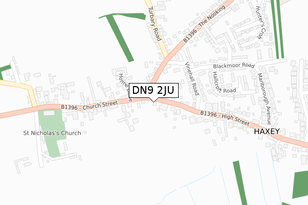DN9 2JU map - large scale - OS Open Zoomstack (Ordnance Survey)