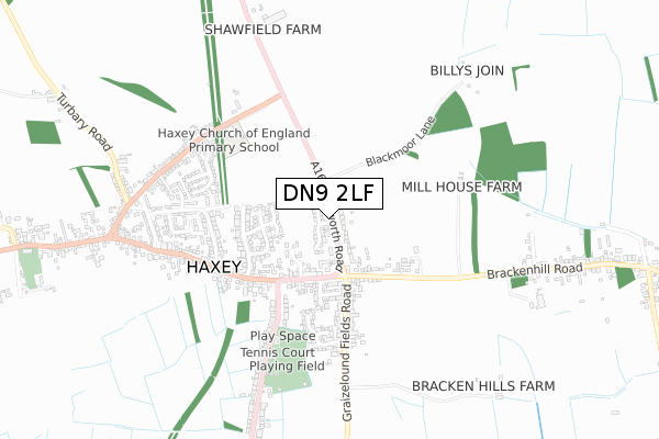 DN9 2LF map - small scale - OS Open Zoomstack (Ordnance Survey)