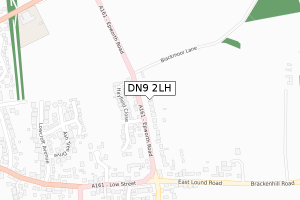 DN9 2LH map - large scale - OS Open Zoomstack (Ordnance Survey)