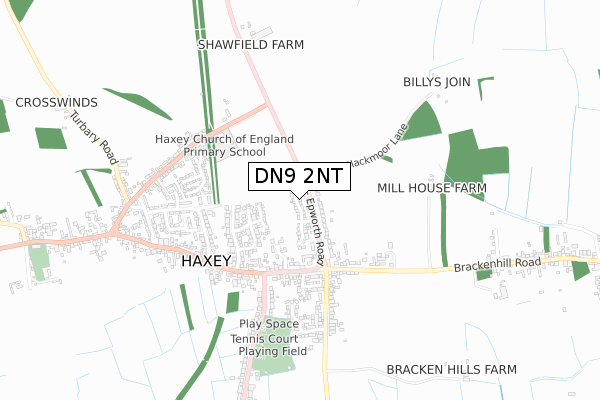 DN9 2NT map - small scale - OS Open Zoomstack (Ordnance Survey)
