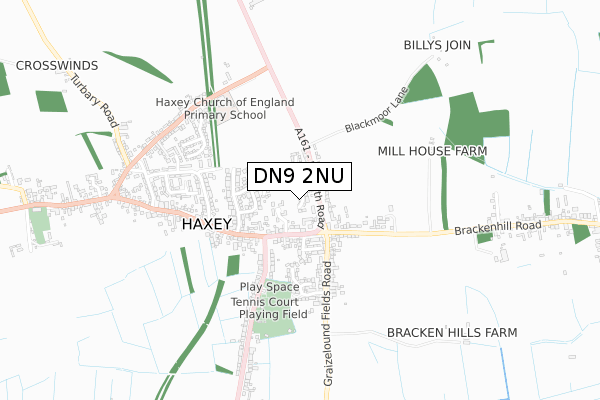 DN9 2NU map - small scale - OS Open Zoomstack (Ordnance Survey)