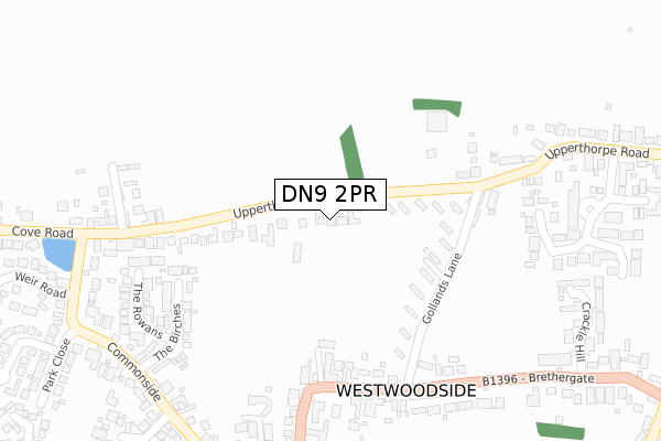 DN9 2PR map - large scale - OS Open Zoomstack (Ordnance Survey)