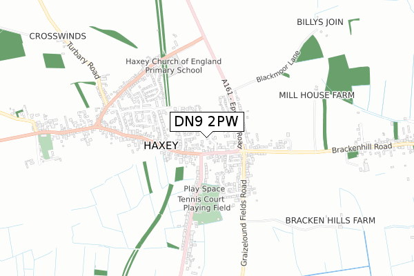 DN9 2PW map - small scale - OS Open Zoomstack (Ordnance Survey)