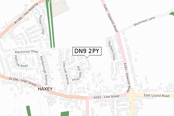 DN9 2PY map - large scale - OS Open Zoomstack (Ordnance Survey)
