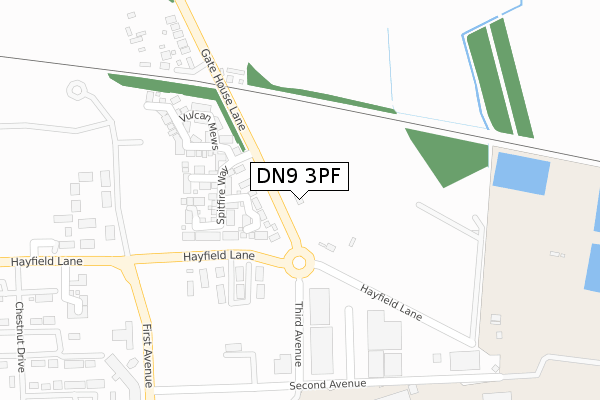 DN9 3PF map - large scale - OS Open Zoomstack (Ordnance Survey)