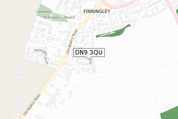 DN9 3QU map - large scale - OS Open Zoomstack (Ordnance Survey)