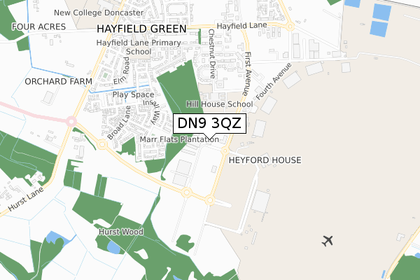 DN9 3QZ map - small scale - OS Open Zoomstack (Ordnance Survey) DN9 3QZ map - small scale - OS Open Zoomstack (Ordnance Survey)