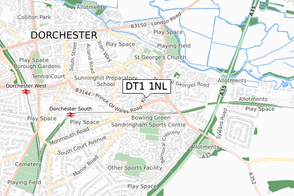 DT1 1NL map - small scale - OS Open Zoomstack (Ordnance Survey) DT1 1NL map - small scale - OS Open Zoomstack (Ordnance Survey)