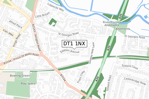 DT1 1NX map - large scale - OS Open Zoomstack (Ordnance Survey) DT1 1NX map - large scale - OS Open Zoomstack (Ordnance Survey)