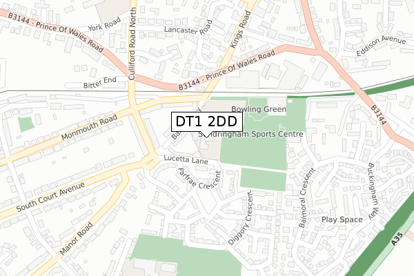 DT1 2DD map - large scale - OS Open Zoomstack (Ordnance Survey)