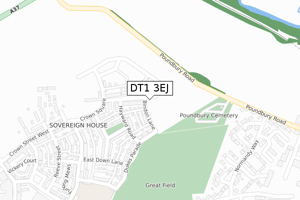 DT1 3EJ map - large scale - OS Open Zoomstack (Ordnance Survey) DT1 3EJ map - large scale - OS Open Zoomstack (Ordnance Survey)