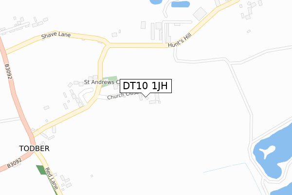 DT10 1JH map - large scale - OS Open Zoomstack (Ordnance Survey)