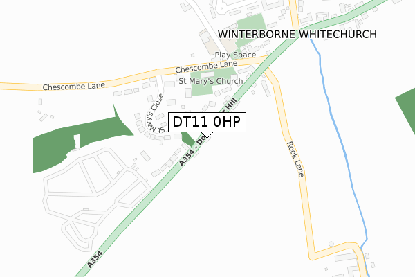 DT11 0HP map - large scale - OS Open Zoomstack (Ordnance Survey)