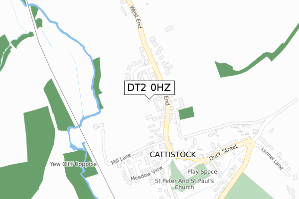 DT2 0HZ map - large scale - OS Open Zoomstack (Ordnance Survey)