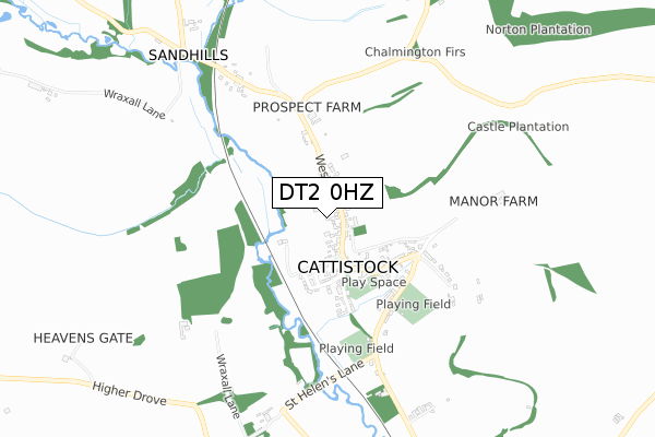 DT2 0HZ map - small scale - OS Open Zoomstack (Ordnance Survey)
