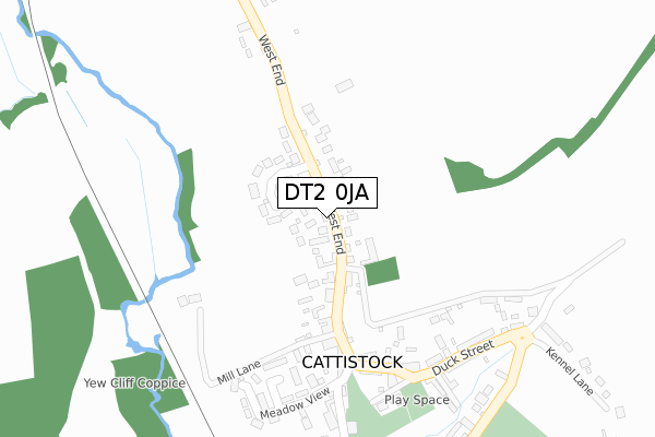 DT2 0JA map - large scale - OS Open Zoomstack (Ordnance Survey)