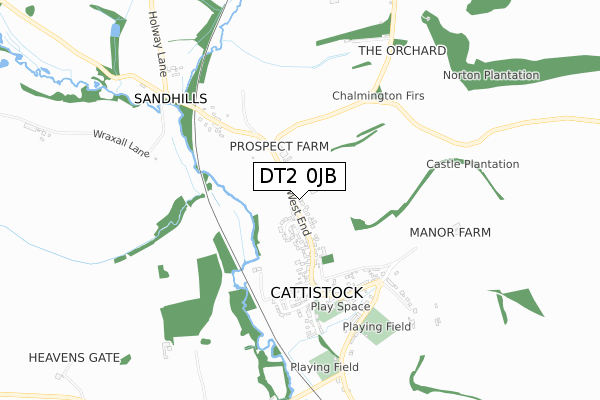 DT2 0JB map - small scale - OS Open Zoomstack (Ordnance Survey)