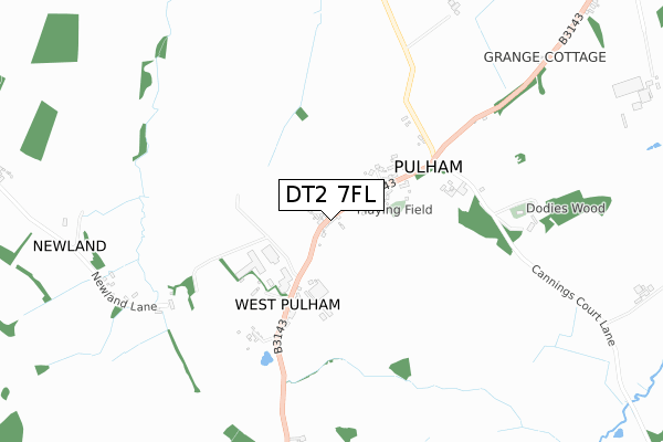 DT2 7FL map - small scale - OS Open Zoomstack (Ordnance Survey) DT2 7FL map - small scale - OS Open Zoomstack (Ordnance Survey)