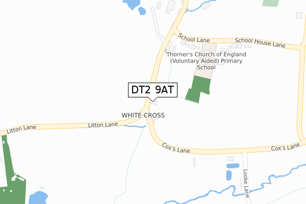 DT2 9AT map - large scale - OS Open Zoomstack (Ordnance Survey)