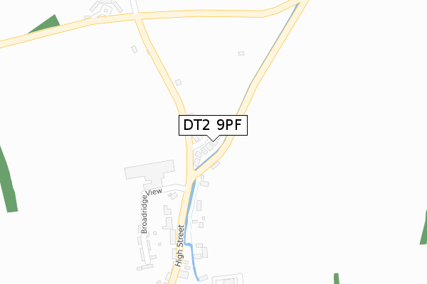 DT2 9PF map - large scale - OS Open Zoomstack (Ordnance Survey)