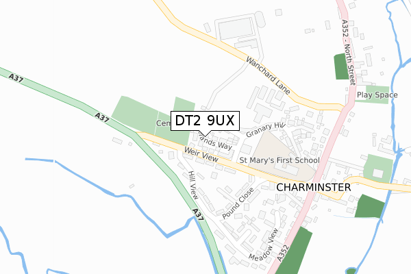DT2 9UX map - large scale - OS Open Zoomstack (Ordnance Survey)