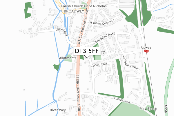 DT3 5FF map - large scale - OS Open Zoomstack (Ordnance Survey) DT3 5FF map - large scale - OS Open Zoomstack (Ordnance Survey)
